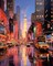 City View Street Landscape DIY Paint by Numbers for Adults New York Street Scenery DIY Oil Painting 16x20 Inch (without Frame)